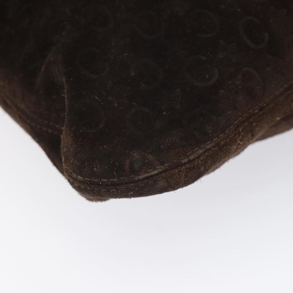CELINE C Macadam Canvas Shoulder Bag Suede Leather Beige Brown gold Auth hk2165 - Picture 15 of 16